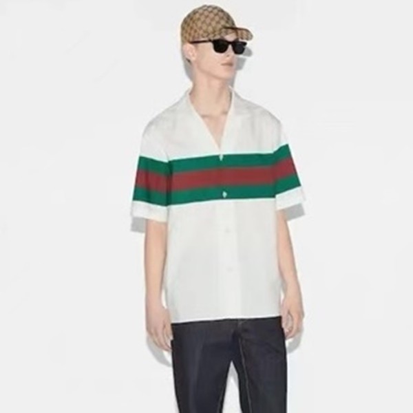 ❤구찌 남성 화이트 반팔 셔츠 - Gucci Mens White Shirts - guc367x