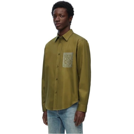 ❤로에베 남성 카키 셔츠 - Loewe Mens Khaki Shirts - loc338x