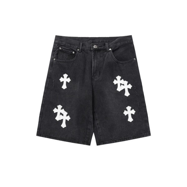 ❤크롬하츠 남성 블랙 반바지 - Chrom Hearts Black Half-pants - chc792x