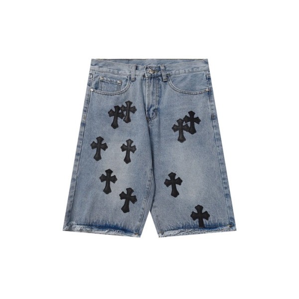 ❤크롬하츠 남성 블루 반바지 - Chrom Hearts Blue Half-pants - chc793x