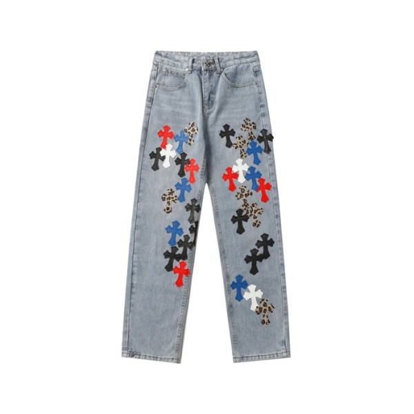 ❤크롬하츠 남성 블루 청바지 - Chrom Hearts Mens Blue Jeans - chc797x