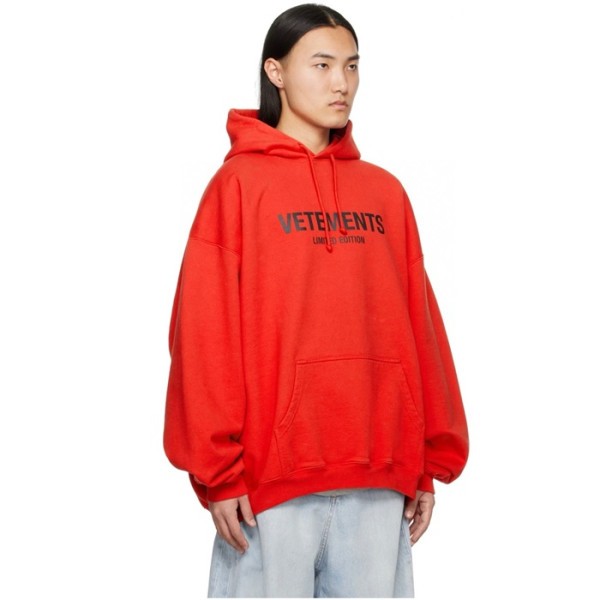 ❤베트멍 남/녀 레드 후드티 - Vetements Unisex Red Hoodie - vec852x
