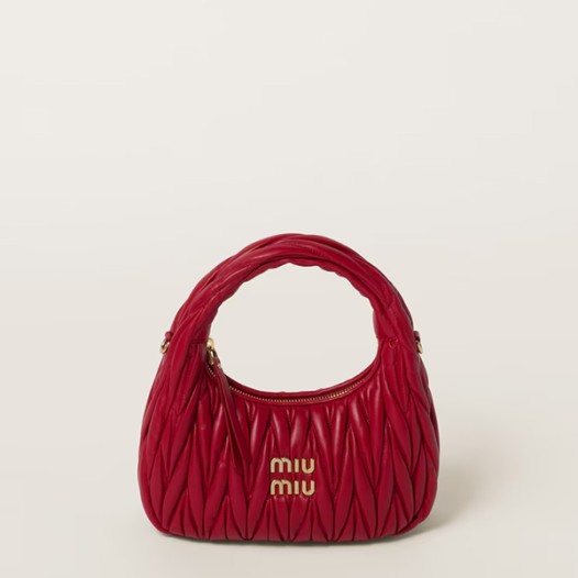 ★미우미우 여성 완더 마테라쎄 호보 백 스몰 - Miumiu Womens Wander Matelasse Hobo Bag