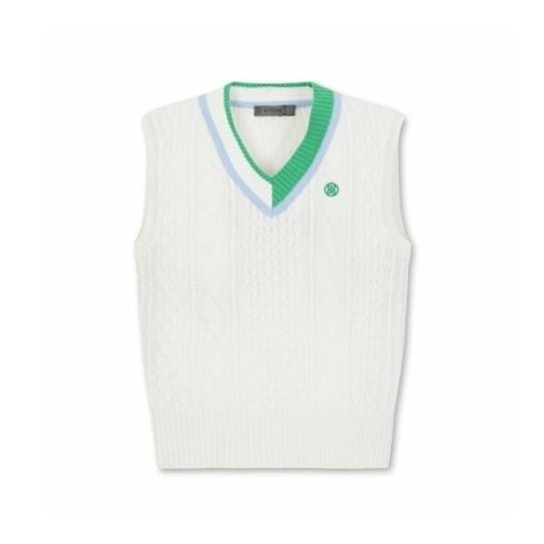 ❤[G/FORE] 지포어 여성 브이넥 울/캐시미어 블렌드 박스핏 베스트 - gol49x