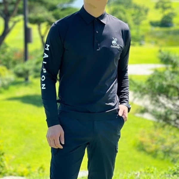 ❤[MALBON] 말본×케이스스터디 남성 하이브리드 티셔츠 - gol127x