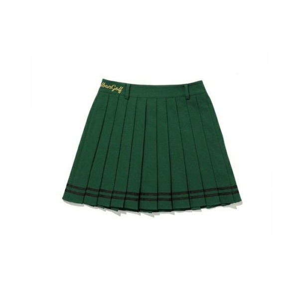 ❤[MALBON] 말본 여성 스페이스 버킷 컬러라인 플리츠 스커트 - gol154x