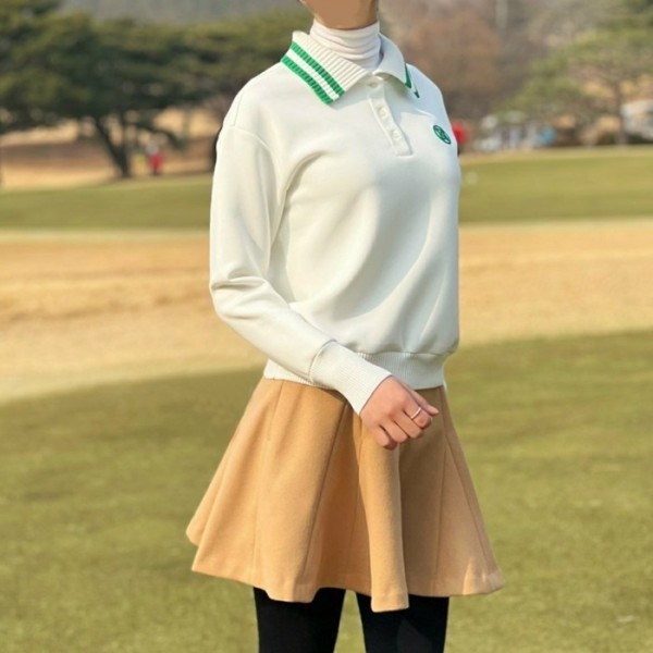 ❤[G/FORE] 지포어 여성 Two Tone Collar 피케 폴로 - gol172x