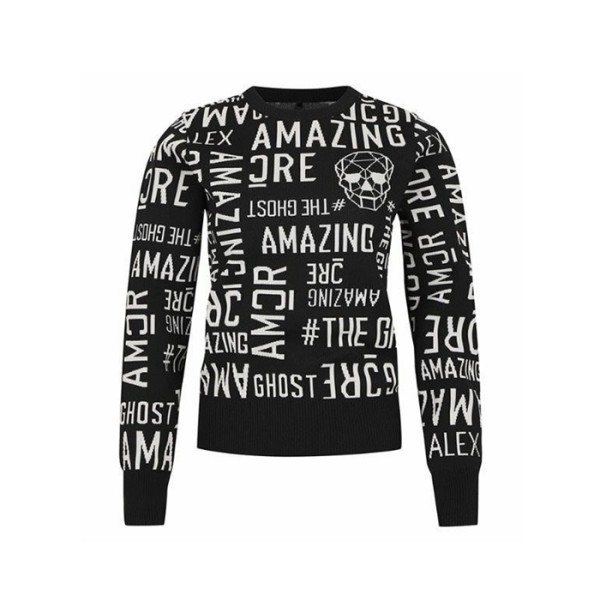 ❤[AMAZINGCRE] 어메이징크리 여성 에어로핏 워딩 라운드넥 스웨터 - gol303x