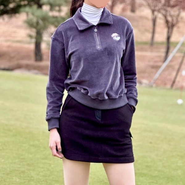 ❤[MALBON] 말본 여성 버킷 코르듀이 집업 티셔츠 - gol347x