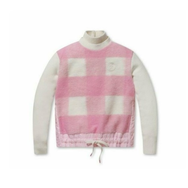 ❤[G/FORE] 지포어 여성 퍼지 체크 크루넥 니트 - gol422x