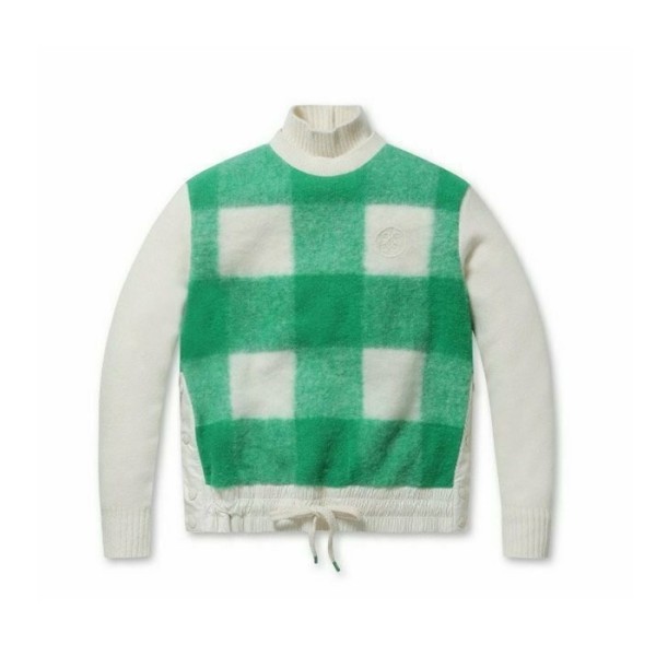 ❤[G/FORE] 지포어 여성 퍼지 체크 크루넥 니트 - gol423x