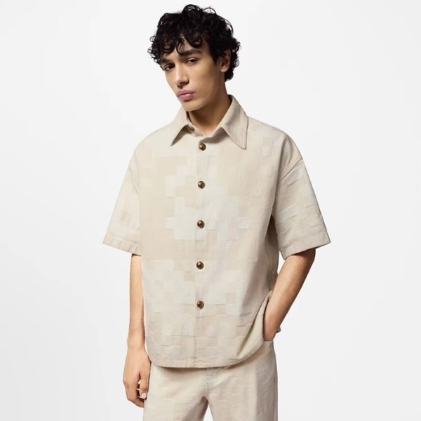❤루이비통 남성 아이보리 반팔 셔츠 - Louis vuitton Mens Ivory Shirts - lvc887x