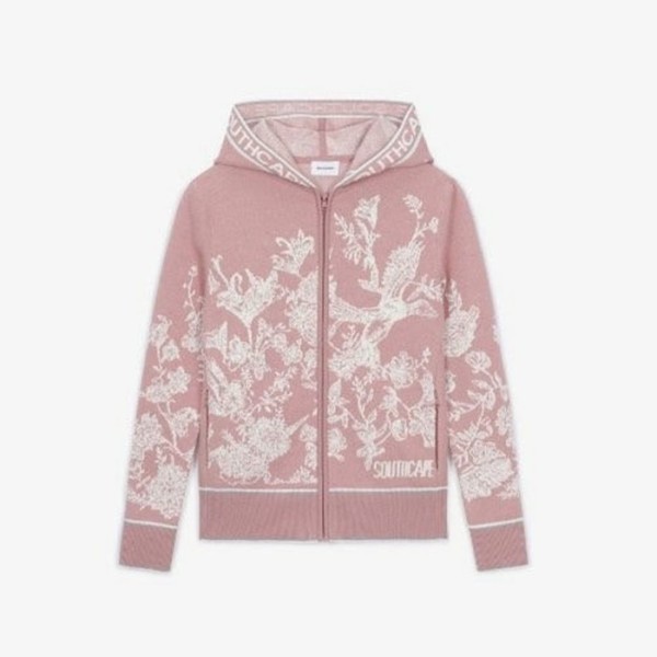 ❤[SOUTHCAPE] 사우스케이프 여성 플로럴 후드 집업 가디건 - gol441x