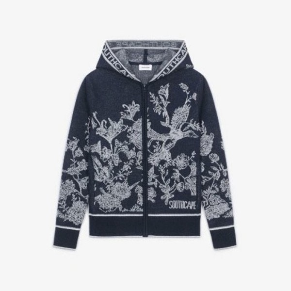 ❤[SOUTHCAPE] 사우스케이프 여성 플로럴 후드 집업 가디건 - gol442x