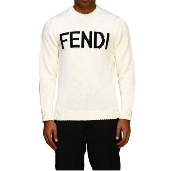 ❤펜디 남/녀 로고 울 스웨터 - Fendi Unisex White Sweaters - fec911x