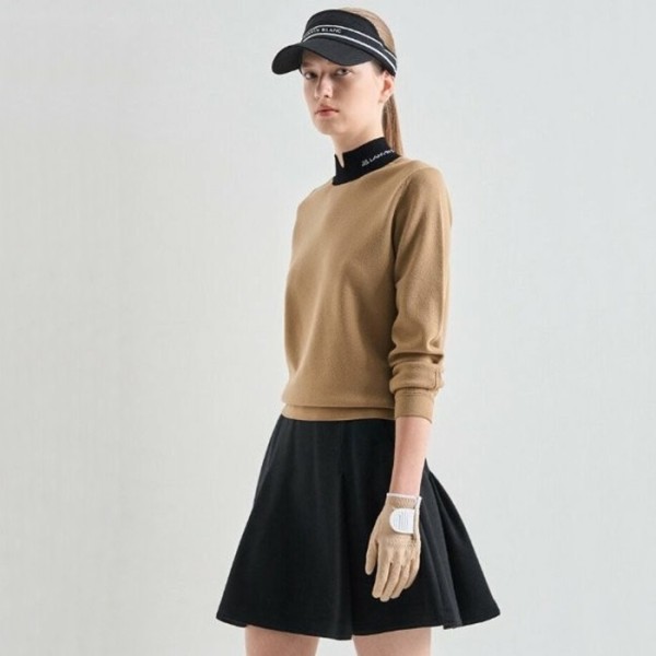 ❤[LANVIN BLANC] 랑방블랑 여성 울 로고 인타르시아 슬릿 니트 - gol477x