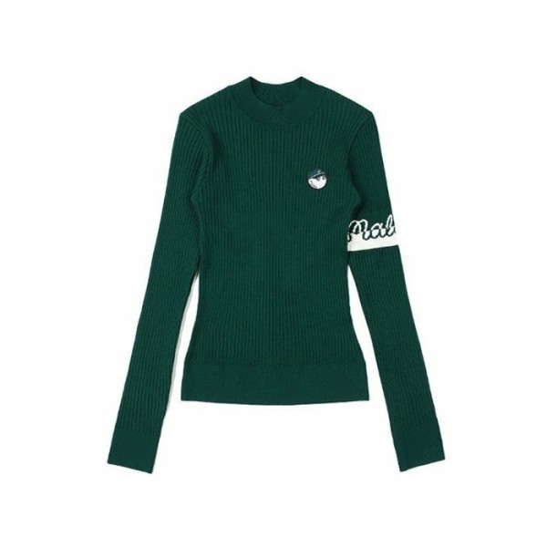 ❤[MALBON] 말본 여성 소매 로고 포인트 기본형 니트 - gol517x