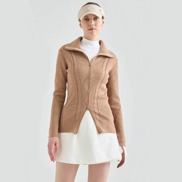 ❤[LANVIN BLANC] 랑방블랑 여성 울 블렌드 니트 집업 점퍼 - gol551x