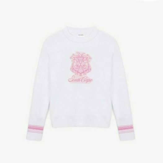 ❤[SOUTHCAPE] 사우스케이프 여성 아트웍 와펜 라운드 니트 풀오버 - gol574x