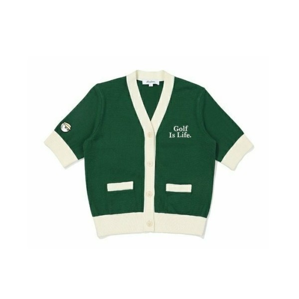 ❤[MALBON] 말본 여성 버킷 Golf is Life 가디건 - gol678x