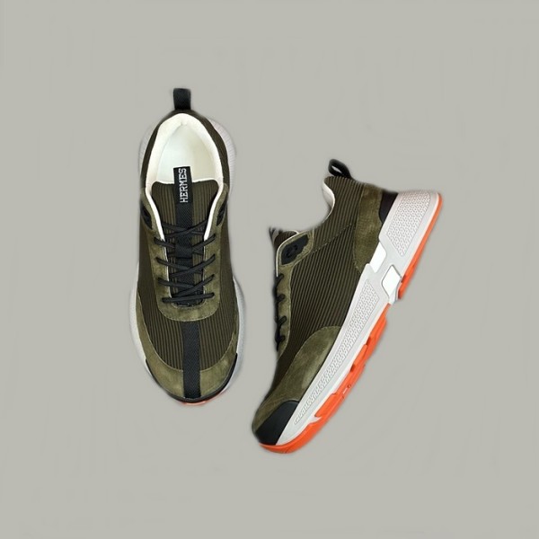 ❤에르메스 남성 엔볼 카키 스니커즈 - Hermes Mens Khaki Sneakers - hes684x