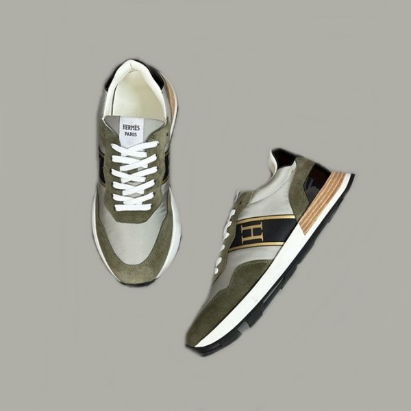 ❤에르메스 남성 엔볼 카키 스니커즈 - Hermes Mens Khaki Sneakers - hes714x