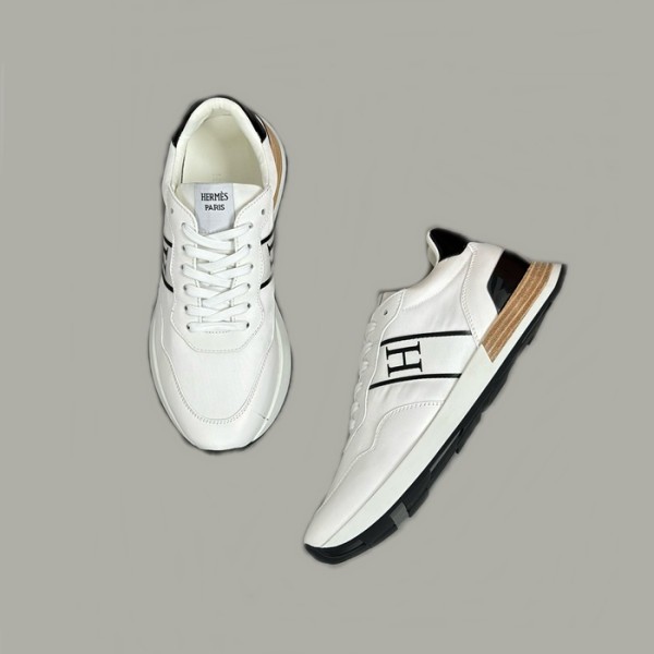 ❤에르메스 남성 엔볼 화이트 스니커즈 - Hermes Mens White Sneakers - hes716x