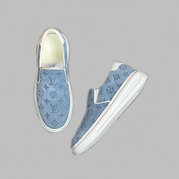 ❤루이비통 남성 블루 로퍼 - Louis vuitton Mens Blue Loafer - lvs759x