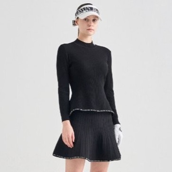 ❤[LANVIN BLANC] 랑방블랑 여성 리즈드 페플럼 니트 탑 - gol923x