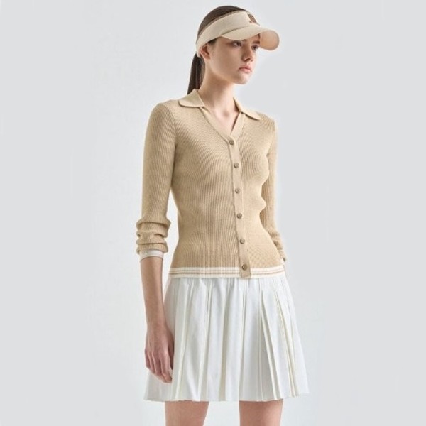 ❤[LANVIN BLANC] 랑방블랑 여성 리브드 칼라 가디건 - gol939x