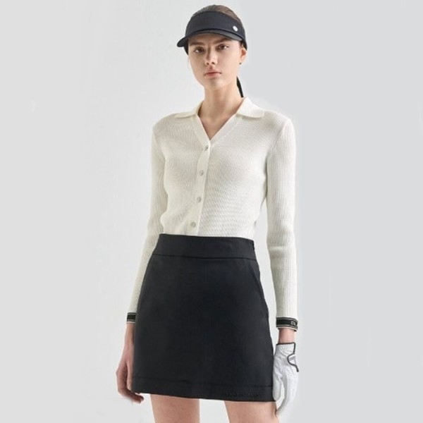 ❤[LANVIN BLANC] 랑방블랑 여성 리브드 칼라 가디건 - gol943x