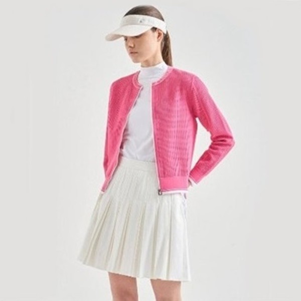 ❤[LANVIN BLANC] 랑방블랑 여성 울 블랜드 크로셰 니트 집업 점퍼 - gol950x