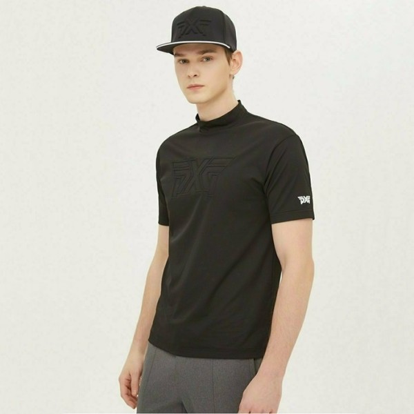 ❤PXG 남성 썸머 빅 로고 모크넥 쇼츠 슬리브 티셔츠 - gol963x