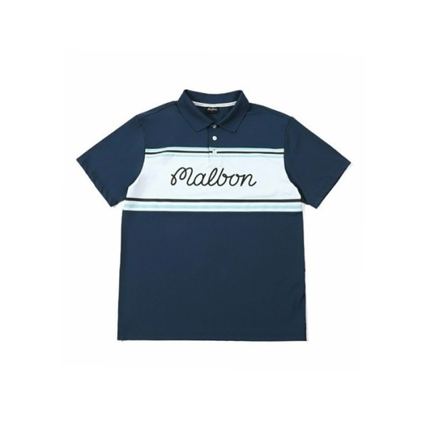 ❤[MALBON] 말본 남성 Blocked 폴로 티셔츠 - gol966x