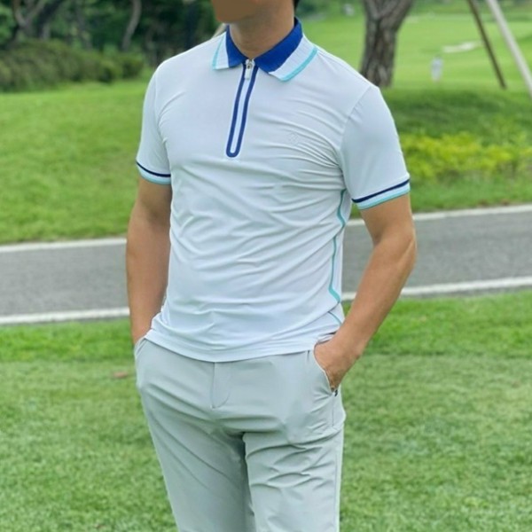 ❤[G/FORE] 지포어 남성 Knitted Collar Pique 폴로 티셔츠 - gol968x