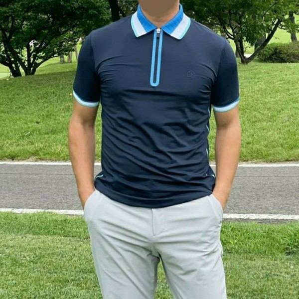 ❤[G/FORE] 지포어 남성 Knitted Collar Pique 폴로 티셔츠 - gol969x