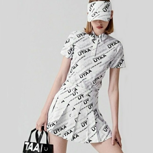 ❤[UTAA] 유타 여성 로고 슬로건 웨이브 PK 티셔츠 - gol1044x