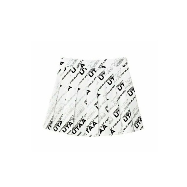❤[UTAA] 유타 여성 로고 슬로건 웨이브 플리츠 스커트 - gol1045x