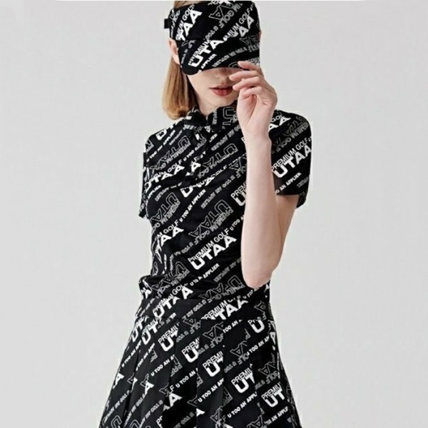 ❤[UTAA] 유타 여성 로고 슬로건 웨이브 PK 티셔츠 - gol1046x