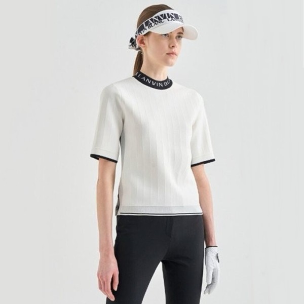 ❤[LANVIN BLANC] 랑방블랑 여성 로고 인타르시아 니트 탑 - gol1054x