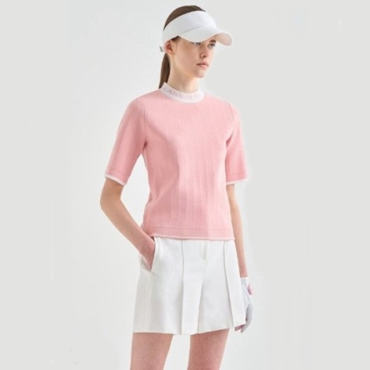 ❤[LANVIN BLANC] 랑방블랑 여성 로고 인타르시아 니트 탑 - gol1055x