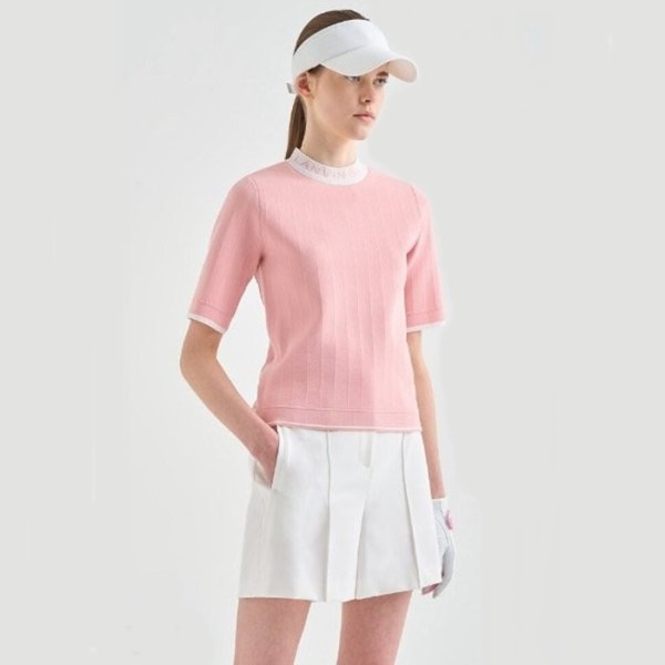 ❤[LANVIN BLANC] 랑방블랑 여성 로고 인타르시아 니트 탑 - gol1055x