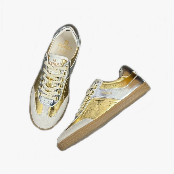 ❤펜디 남/녀 골드 스니커즈 - Fendi Unisex Gold Sneakers - fes783x