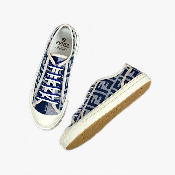 ❤펜디 남/녀 네이비 스니커즈 - Fendi Unisex Navy Sneakers - fes813x