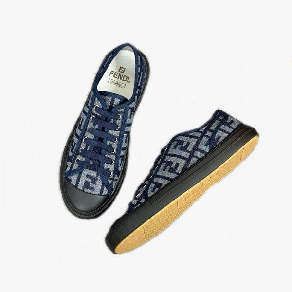 ❤펜디 남/녀 네이비 스니커즈 - Fendi Unisex Navy Sneakers - fes819x