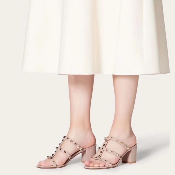❤발렌티노 여성 누드 핑크 뮬 - Valentino Womens Nude-pink Mules - vas829x