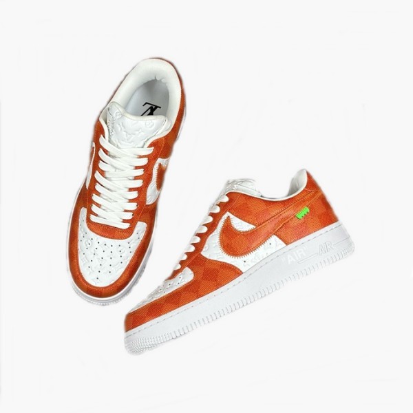 ❤루이비통 x Air Force1 남성 오렌지 스니커즈 - Louis vuitton x Air Force1 Mens Orange Sneakers - lvs837x