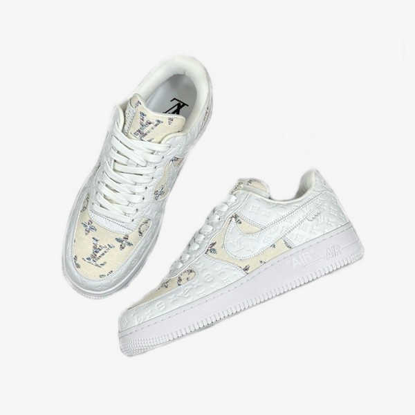 ❤루이비통 x Air Force1 남성 베이지 스니커즈 - Louis vuitton x Air Force1 Mens Beige Sneakers - lvs840x