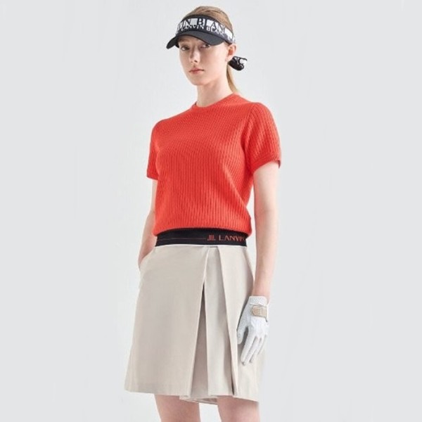 ❤[LANVIN BLANC] 랑방블랑 여성 컬러 블록 하프 슬리브 니트 탑 - gol1097x