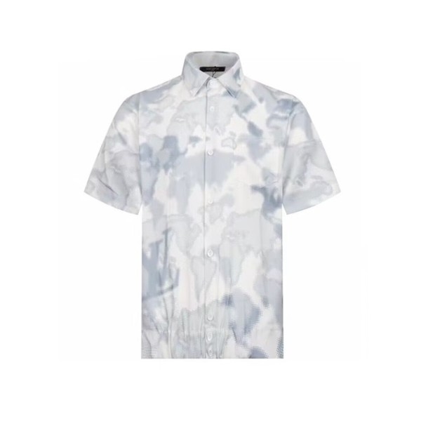 ❤루이비통 남성 블루 반팔 셔츠 - Louis vuitton Mens Blue Shirts - lvc888x